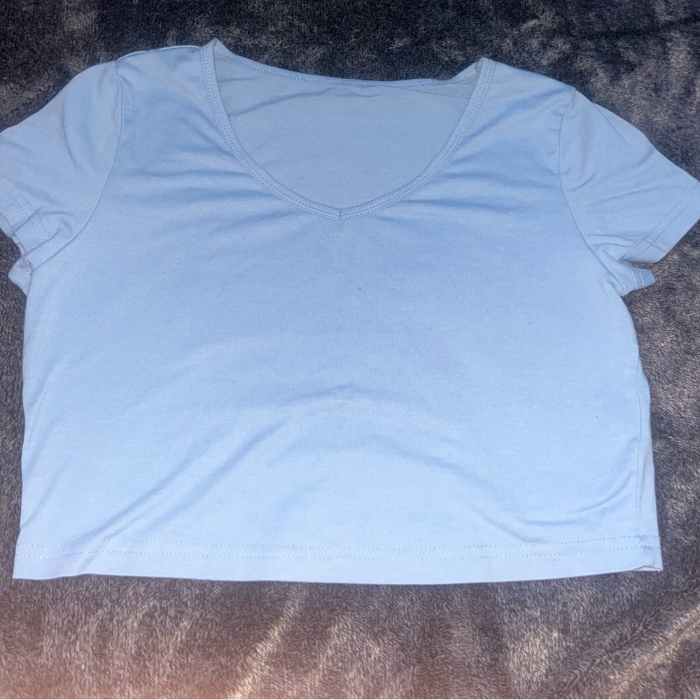 blue crop top